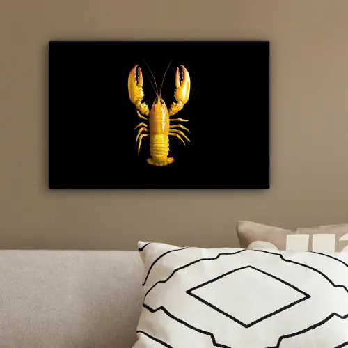 Kreeft - Geel - Stippen - Effen canvas 2cm klein -sfeer3