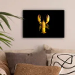 Kreeft - Geel - Stippen - Effen canvas 2cm klein -sfeer1