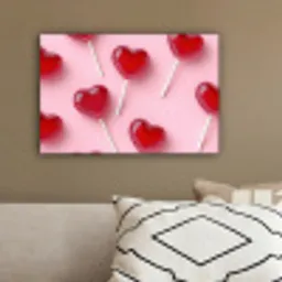 Lollies - Hartjes - Roze canvas 2cm klein -sfeer3