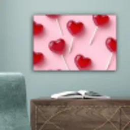 Lollies - Hartjes - Roze canvas 2cm klein -sfeer4