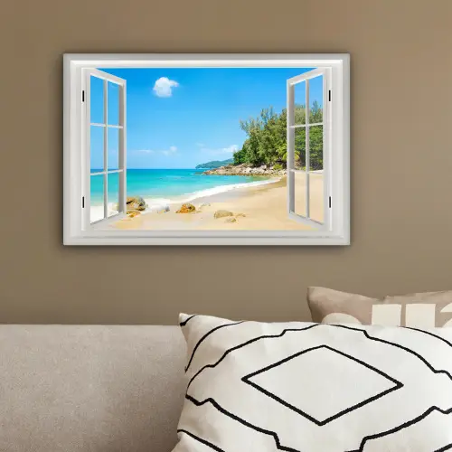Doorkijk - Water - Strand canvas 2cm klein -sfeer3