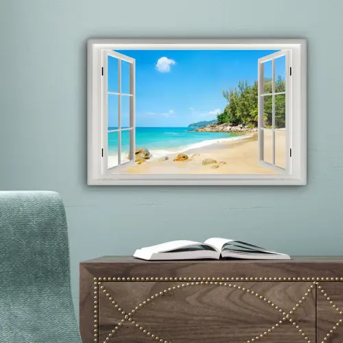 Doorkijk - Water - Strand canvas 2cm klein -sfeer4