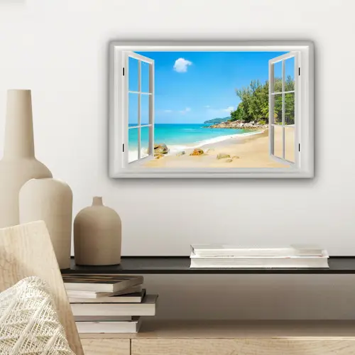 Doorkijk - Water - Strand canvas 2cm klein -sfeer6