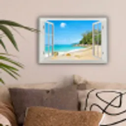 Doorkijk - Water - Strand canvas 2cm klein -sfeer1