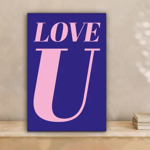Love - Blauw - Valentijn canvas 2cm klein -sfeer1
