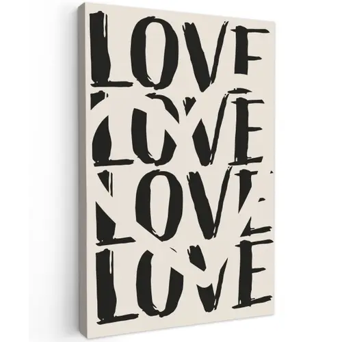 Love - Hart - Beige canvas 2cm klein -z3d