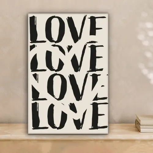 Love - Hart - Beige canvas 2cm klein -sfeer1