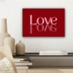 Love - Spiegeling - Rood canvas 2cm klein -sfeer6