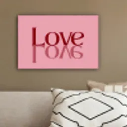 Love - Roze - Spiegeling canvas 2cm klein -sfeer3