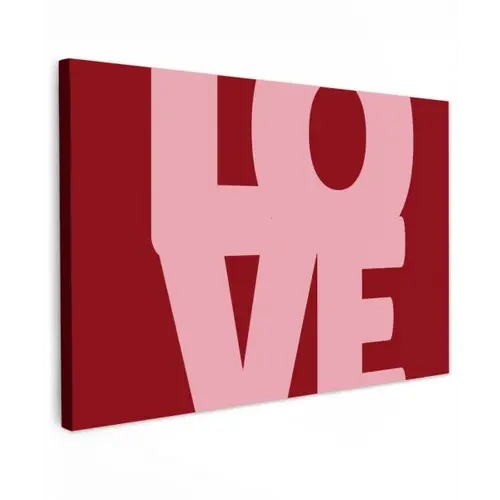 Love - Rood - Blokletters canvas 2cm klein -z3d