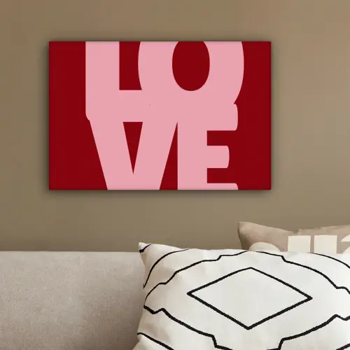 Love - Rood - Blokletters canvas 2cm klein -sfeer3