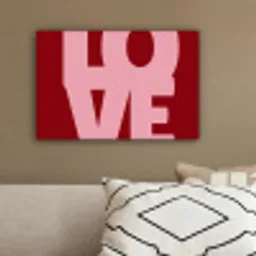 Love - Rood - Blokletters canvas 2cm klein -sfeer3