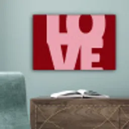Love - Rood - Blokletters canvas 2cm klein -sfeer4