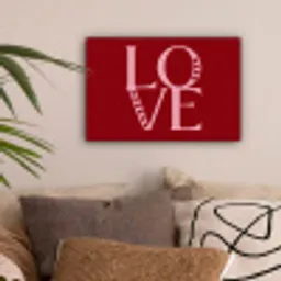 Love - Rood - Hatjes canvas 2cm klein -sfeer1