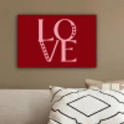 Love - Rood - Hatjes canvas 2cm klein -sfeer3