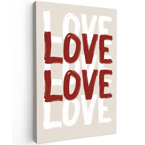 Love - Rood - Tekst canvas 2cm klein -z3d