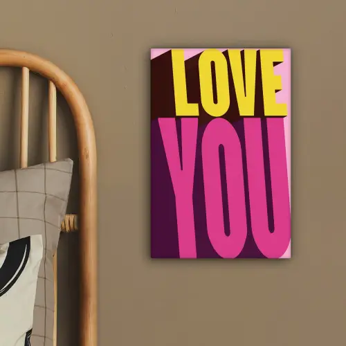 Love - Tekst - Roze - Valentijn canvas 2cm klein -sfeer3