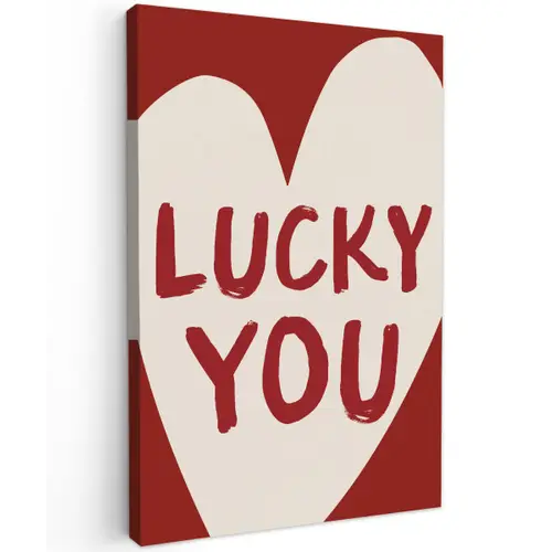 Lucky - Hart - Rood canvas 2cm klein -z3d