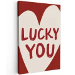 Lucky - Hart - Rood canvas 2cm klein -z3d