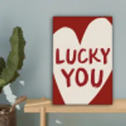 Lucky - Hart - Rood canvas 2cm klein -sfeer4
