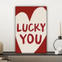 Lucky - Hart - Rood canvas 2cm klein -sfeer6