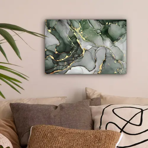 Luxe - Marmer - Groen canvas 2cm klein -sfeer1