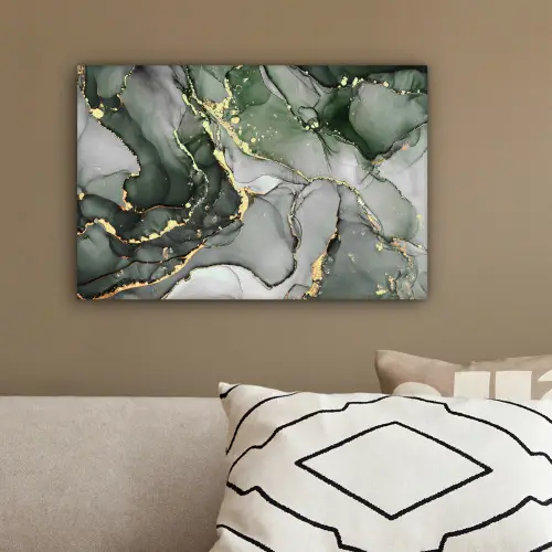 Luxe - Marmer - Groen canvas 2cm klein -sfeer3