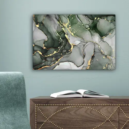 Luxe - Marmer - Groen canvas 2cm klein -sfeer4