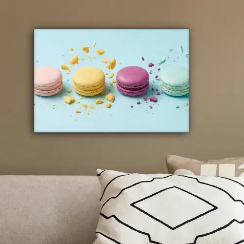 Macarons - Kleurrijk - Pastel canvas 2cm klein -sfeer3