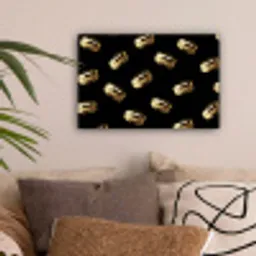 Macarons - Patroon - Goud - Zwart canvas 2cm klein -sfeer1