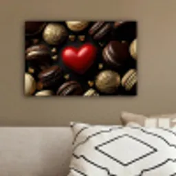 Macarons - Rood - Hart canvas 2cm klein -sfeer3