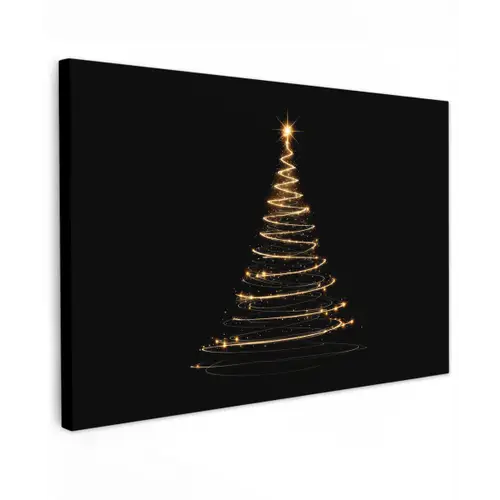 Magisch - Kerstboom - Lichtspiralen - Zwart canvas 2cm klein -z3d