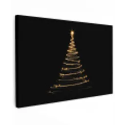 Magisch - Kerstboom - Lichtspiralen - Zwart canvas 2cm klein -z3d