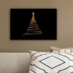 Magisch - Kerstboom - Lichtspiralen - Zwart canvas 2cm klein -sfeer3