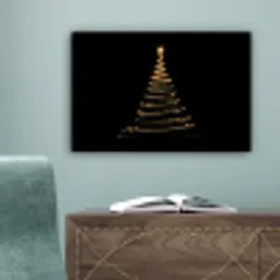 Magisch - Kerstboom - Lichtspiralen - Zwart canvas 2cm klein -sfeer4