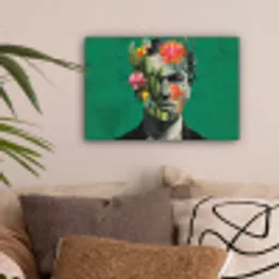 Man - Planten - Groen canvas 2cm klein -sfeer1