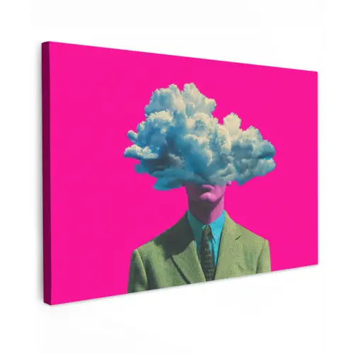 Man - Pak - Wolk - Roze canvas 2cm klein -z3d
