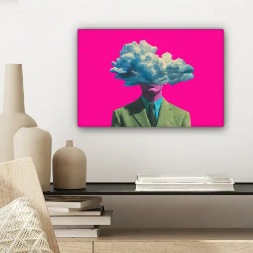Man - Pak - Wolk - Roze canvas 2cm klein -sfeer6