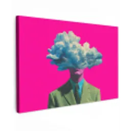 Man - Pak - Wolk - Roze canvas 2cm klein -z3d