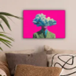 Man - Pak - Wolk - Roze canvas 2cm klein -sfeer1