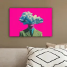 Man - Pak - Wolk - Roze canvas 2cm klein -sfeer3