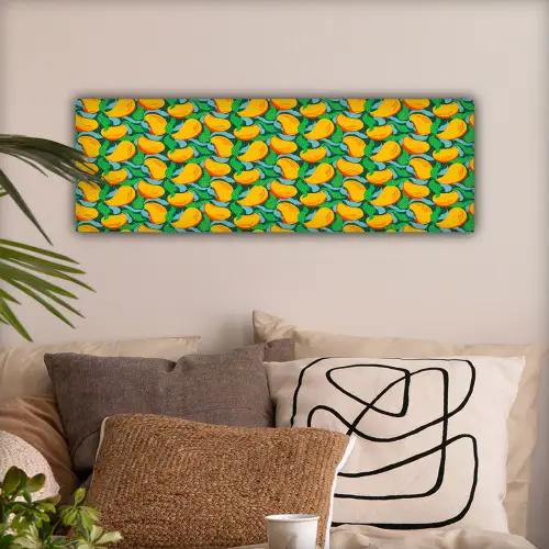 Mango - Patroon - Fruit - Bladeren canvas 2cm klein 828 -sfeer1