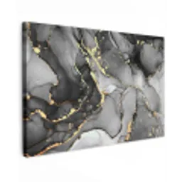 Marmer - Zwart - Goud - Grijs canvas 2cm klein -z3d