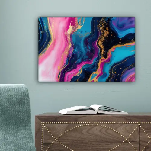 Marmer - Modern - Goud canvas 2cm klein -sfeer4