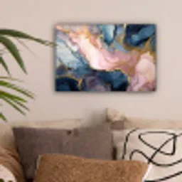 Marmer - Roze - Blauw canvas 2cm klein -sfeer1