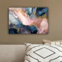 Marmer - Roze - Blauw canvas 2cm klein -sfeer3