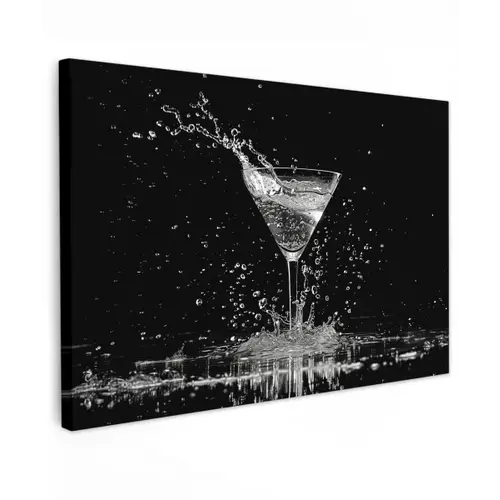 Martini - Spetters - Zwart - Glas canvas 2cm klein -z3d