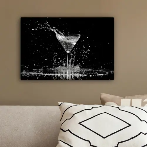 Martini - Spetters - Zwart - Glas canvas 2cm klein -sfeer3