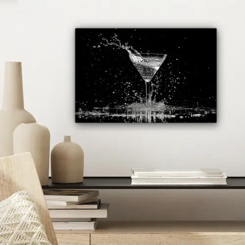 Martini - Spetters - Zwart - Glas canvas 2cm klein -sfeer6