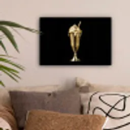 Milkshake - Goud - Drinken - Zwart canvas 2cm klein -sfeer1